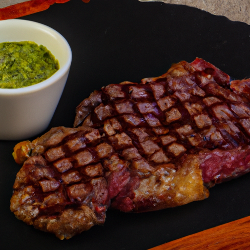 Grilled Ribeye Steak with Chimichurri Sauce